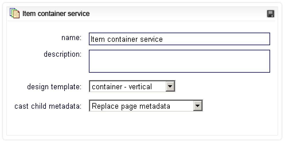 Content management - Item container service