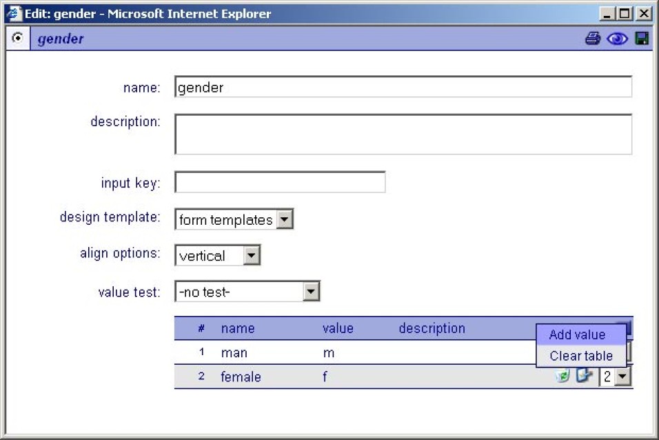 Input radiobox component