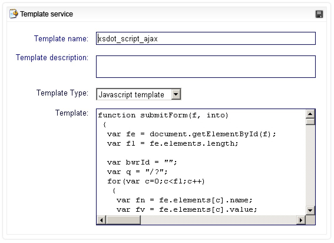 Content management - Template service