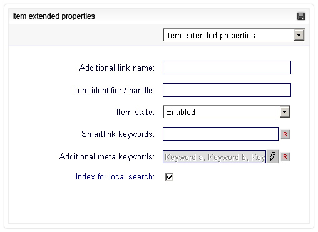 Content management - Item extended properties