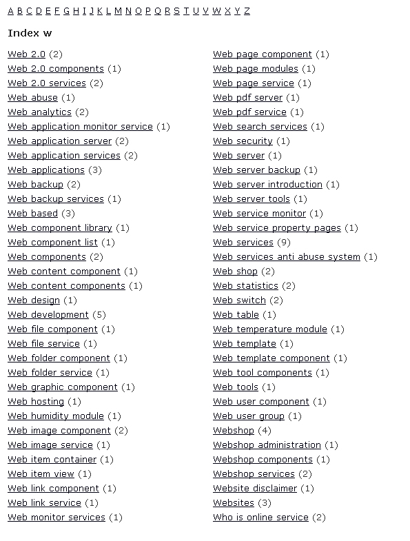Keyword index
