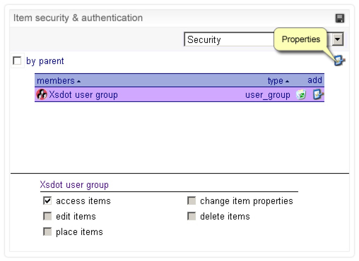 User group component