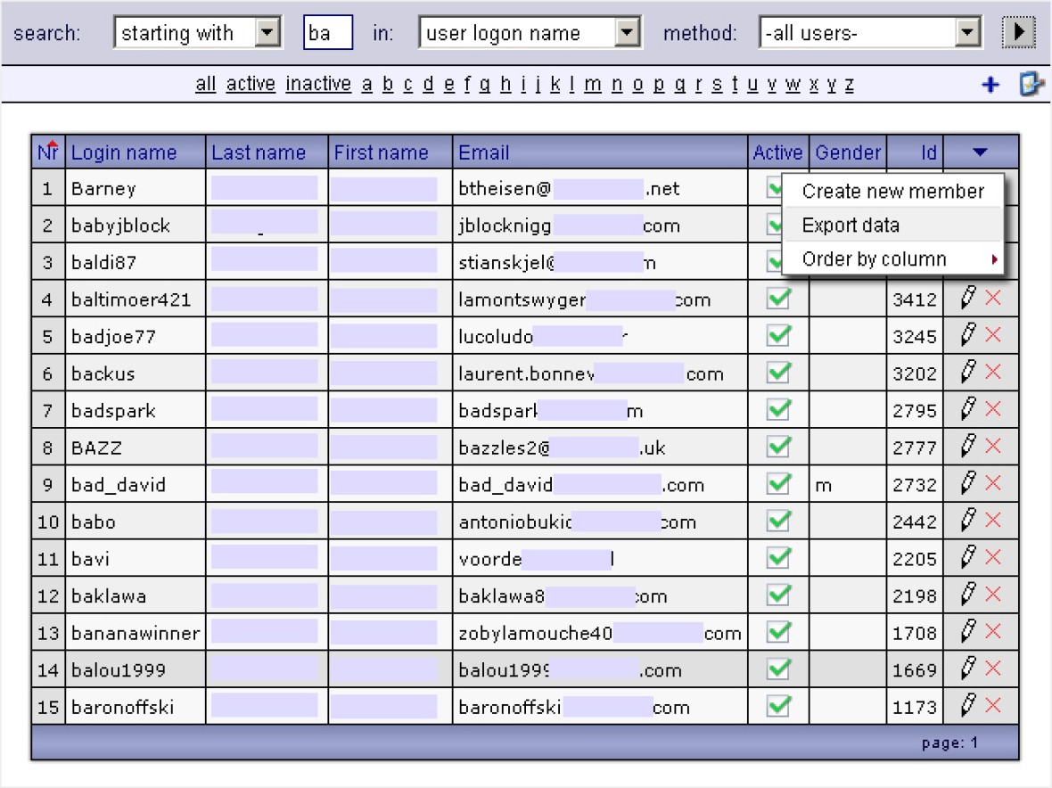 User group component