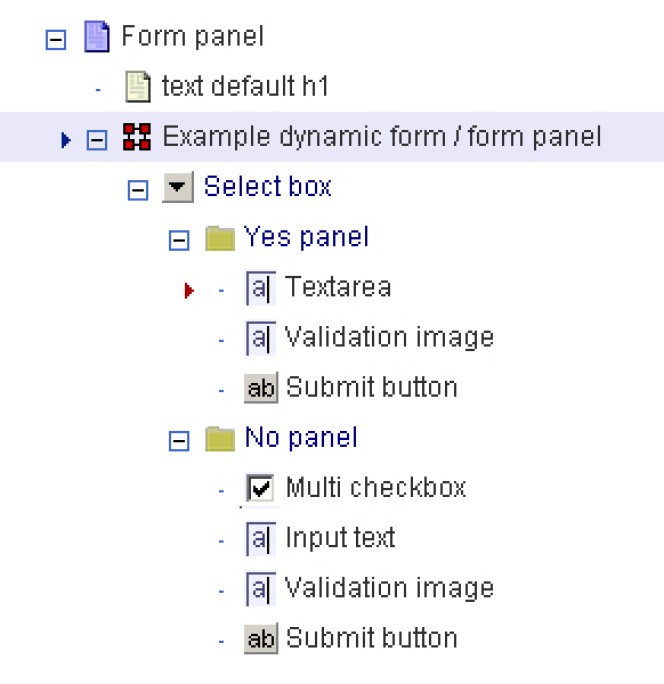 Form panel