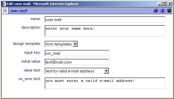 Input text component