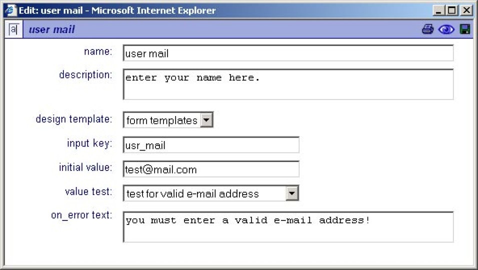 Input text component